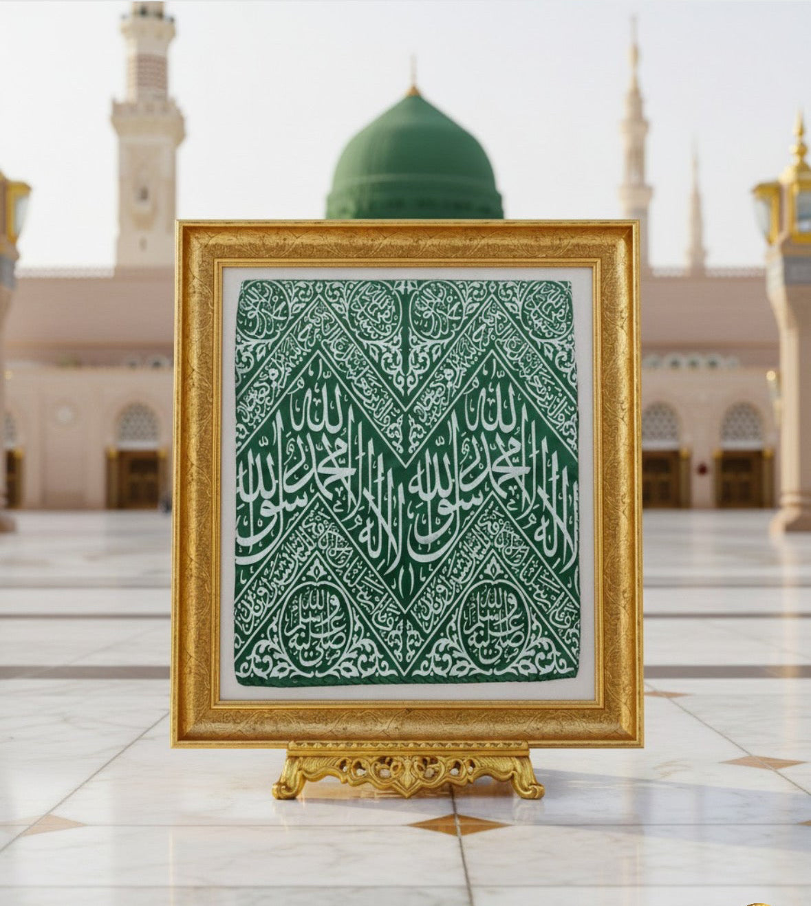 Original Green Kiswah Cloth Wall Hanging