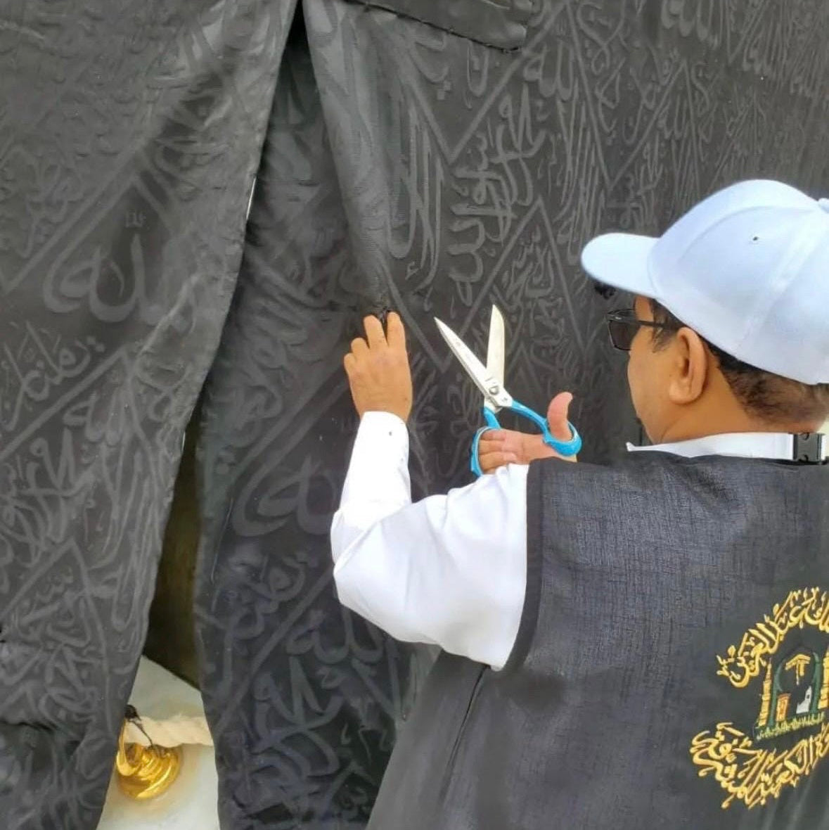 Framed Authentic Kiswah (Kaaba Cloth) Wall Hanging