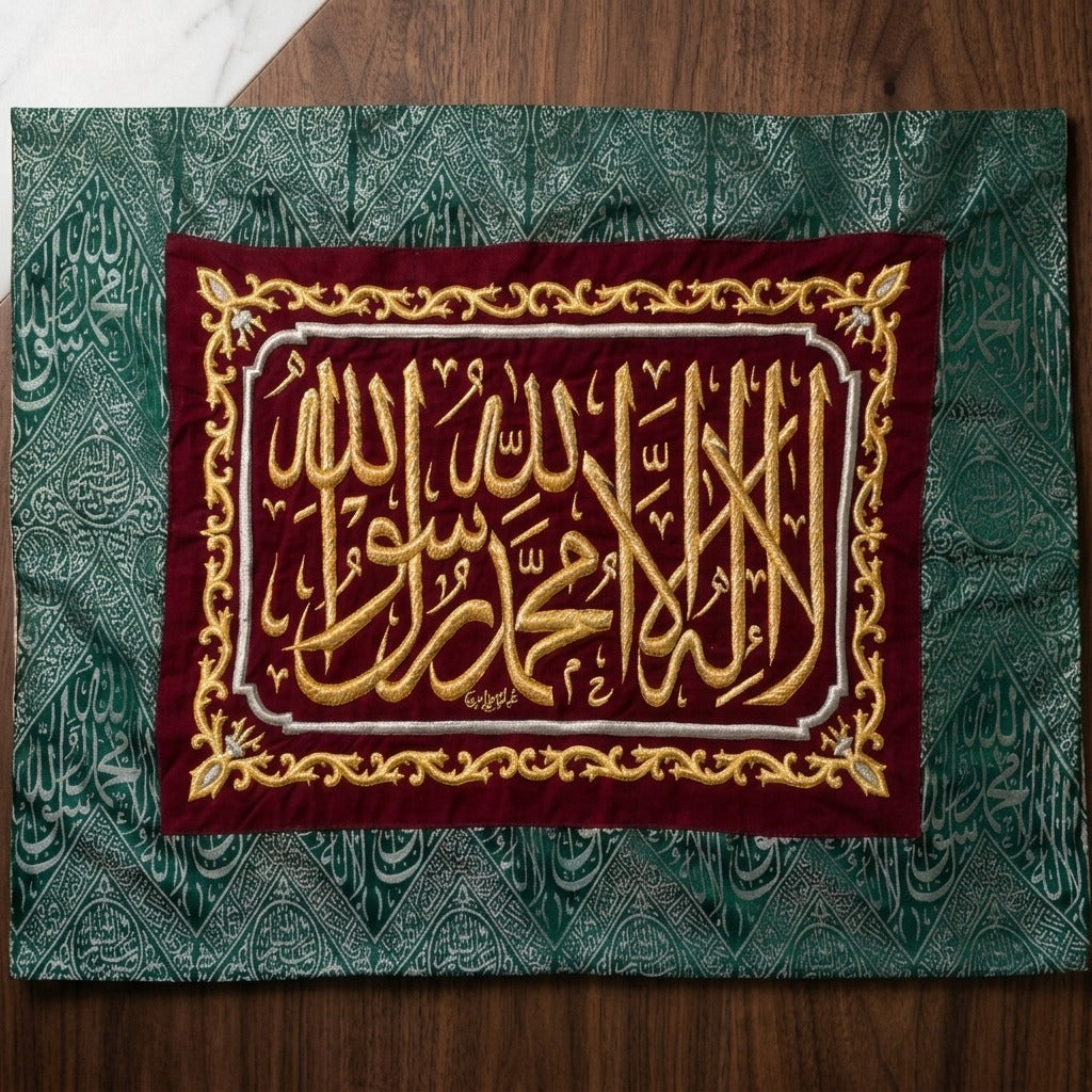 Original Green Kiswah Cloth Wall Hanging